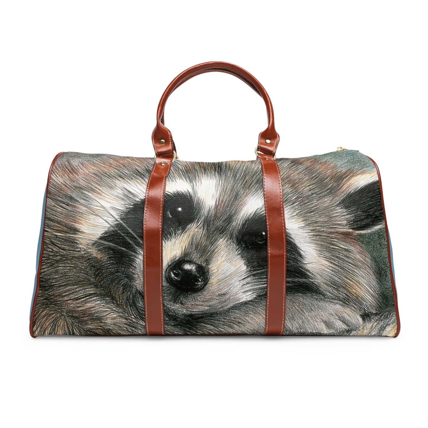 Raccoon Print Waterproof Travel Bag – Cute Animal Weekender Duffel