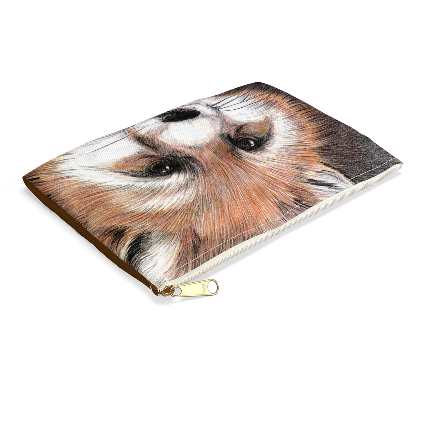 Fox Face Accessory Pouch — Cute Animal Makeup, Travel, Art Supply Zipper Bag