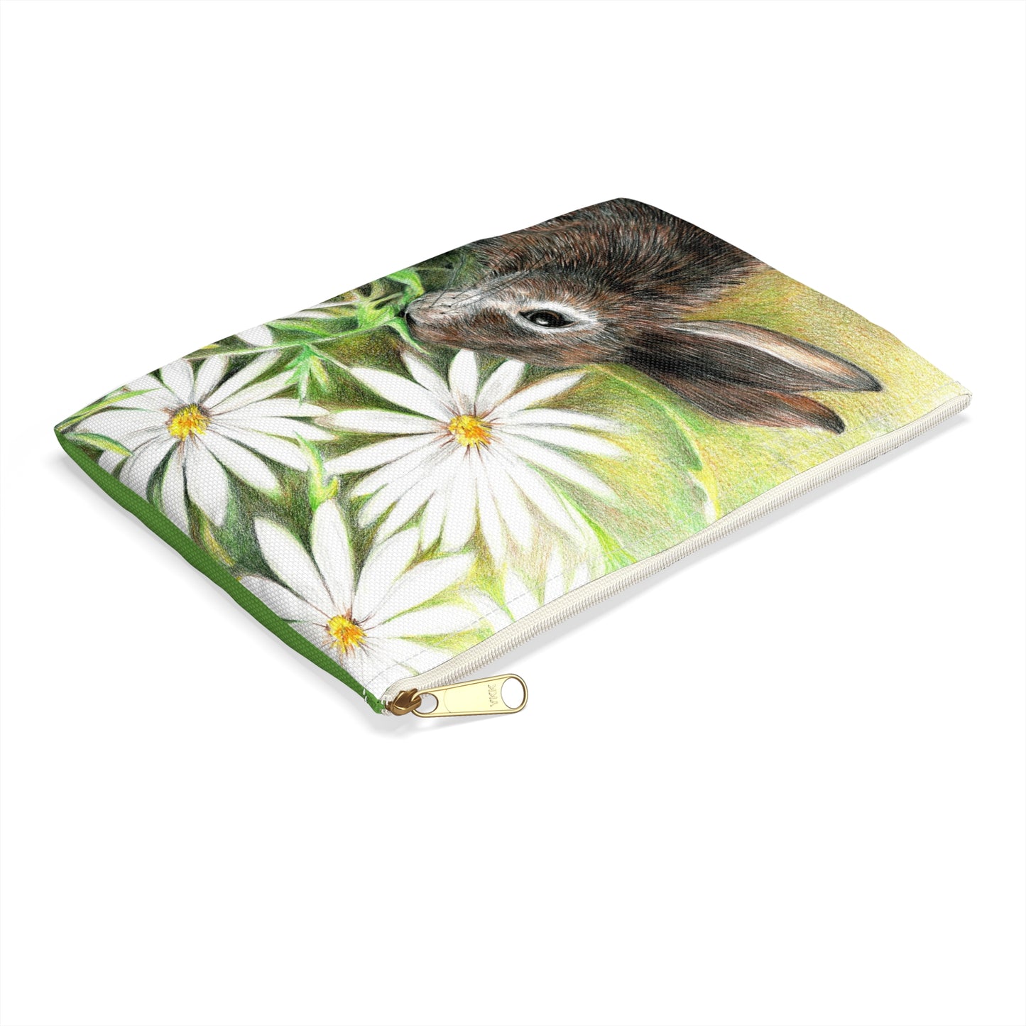 Floral Bunny Accessory Pouch — Rabbit & Daisies Makeup Bag