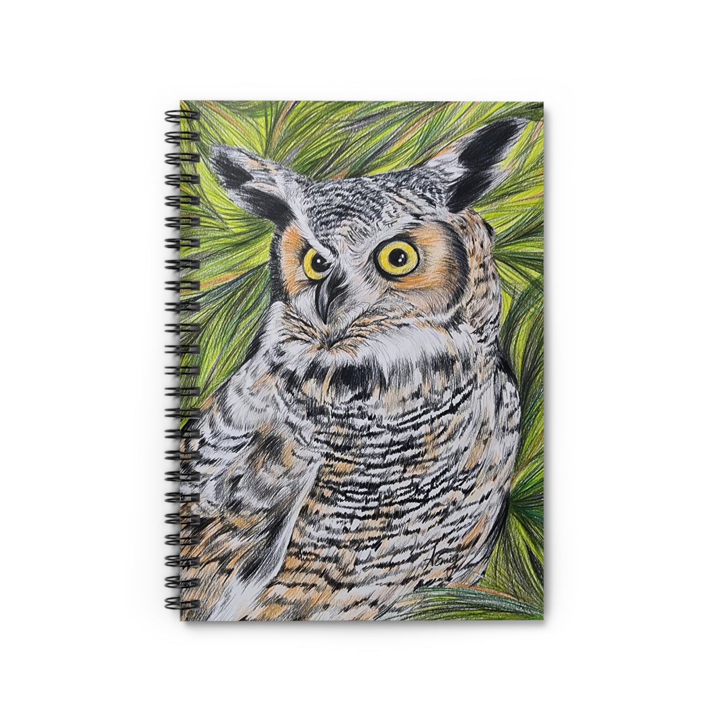 Owl Spiral Notebook - Ruled Lines, Nature Lover Journal, Cute Owl Art, Eco-Friendly Notepad, Wildlife Enthusiast Gift