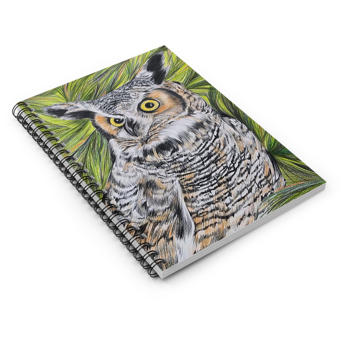 Owl Spiral Notebook - Ruled Lines, Nature Lover Journal, Cute Owl Art, Eco-Friendly Notepad, Wildlife Enthusiast Gift