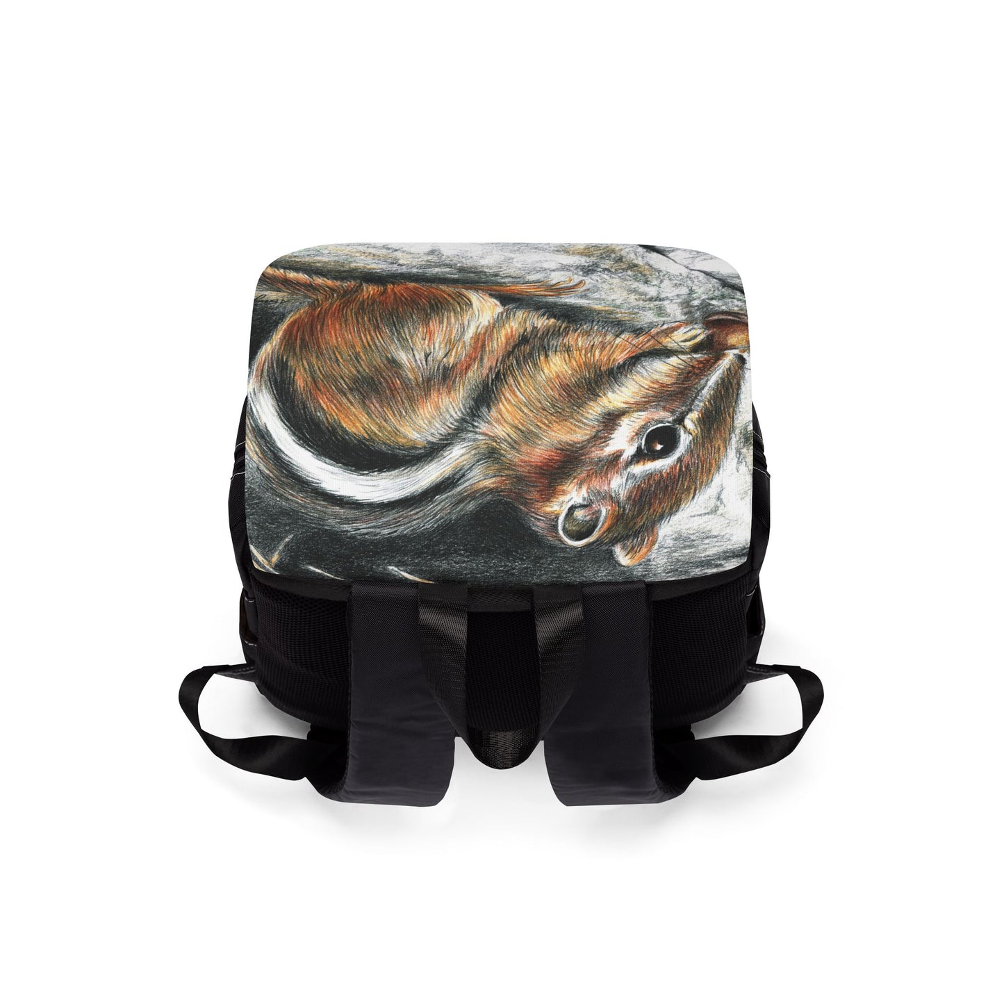 Chipmunk Illustration Shoulder Backpack – Casual Animal Art Daypack