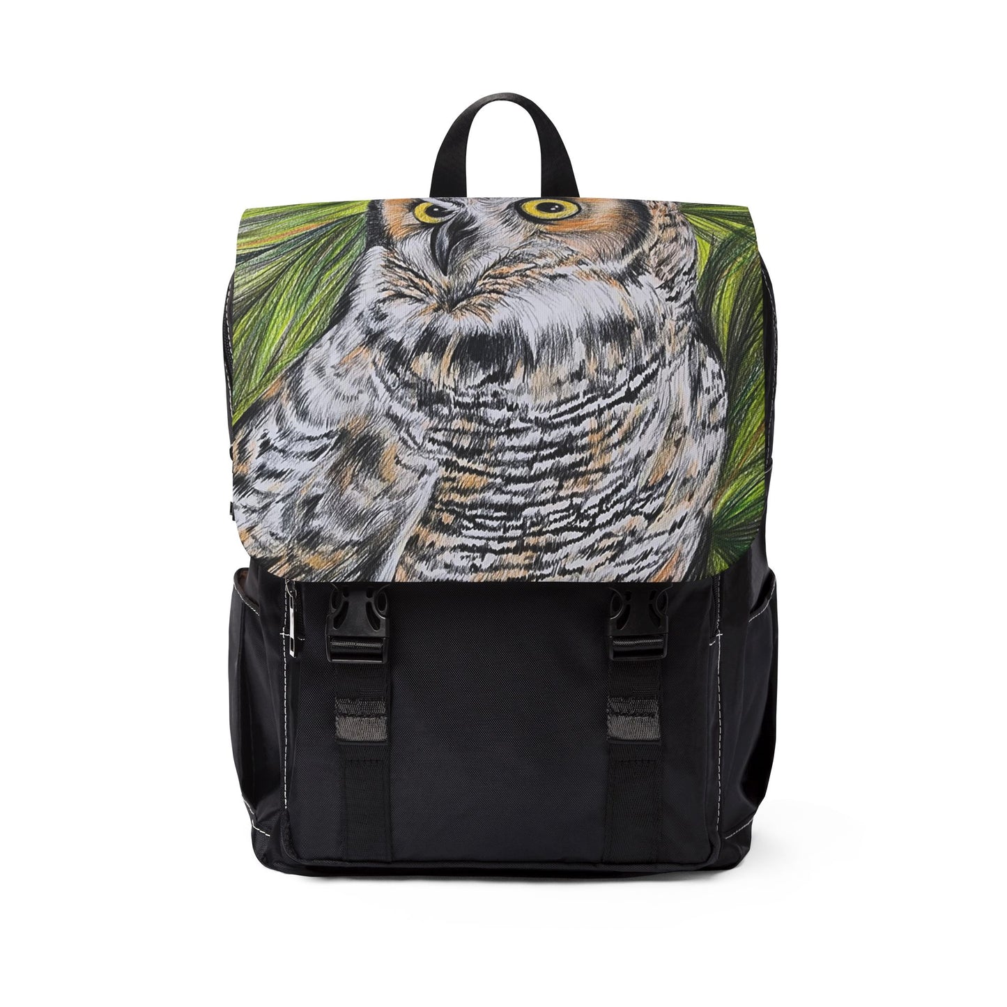 Owl Forest Shoulder Backpack — Wildlife Print Casual Backpack