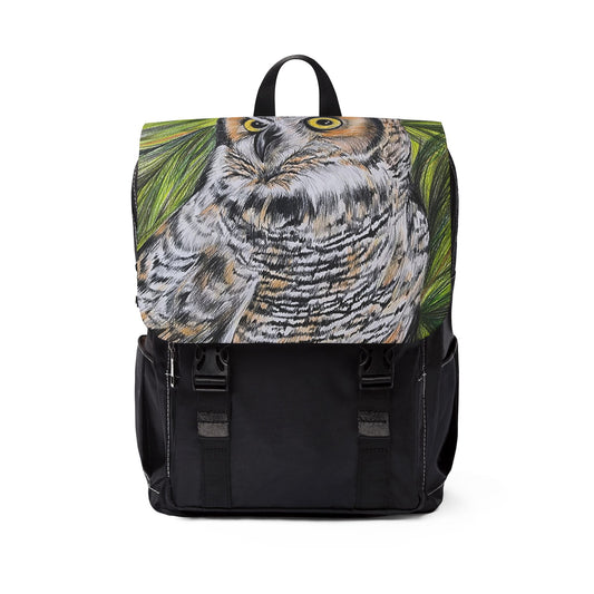 Owl Forest Shoulder Backpack — Wildlife Print Casual Backpack