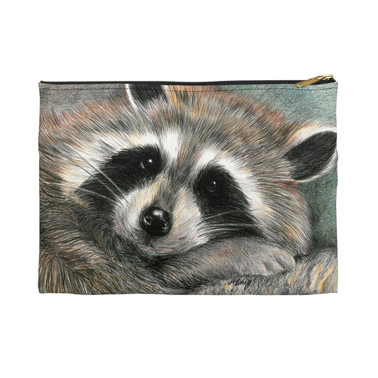 Adorable Raccoon Accessory Pouch, Cute Makeup Bag, Animal Lovers Gift, Pencil Case, Travel, Eco-Friendly Storage