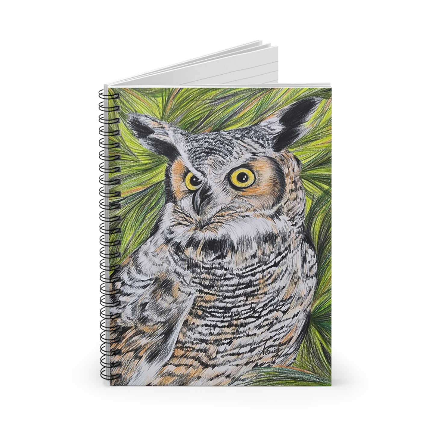 Owl Spiral Notebook - Ruled Lines, Nature Lover Journal, Cute Owl Art, Eco-Friendly Notepad, Wildlife Enthusiast Gift