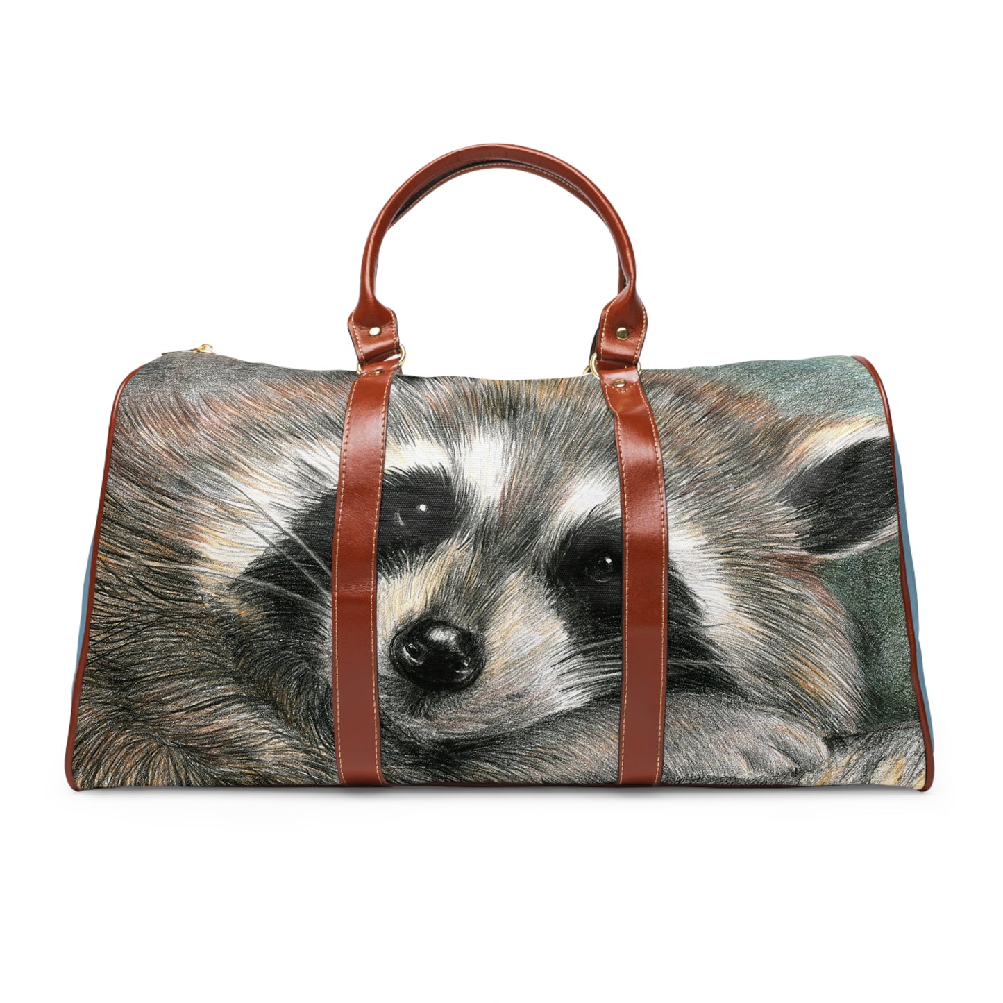 Raccoon Print Waterproof Travel Bag – Cute Animal Weekender Duffel
