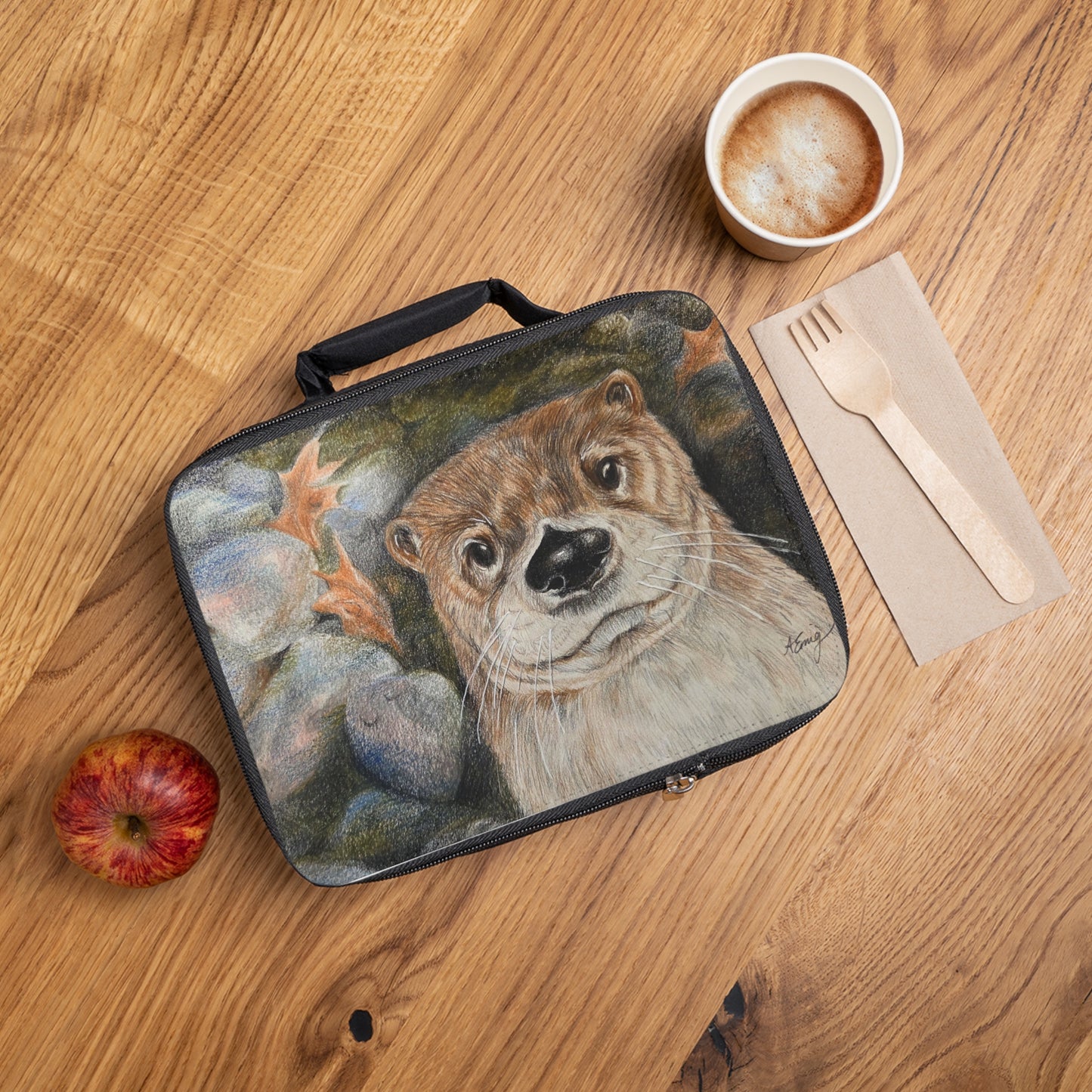 Otter Portrait Lunch Bag — Cute Wildlife Insulated Kids & Adult Lunchbox