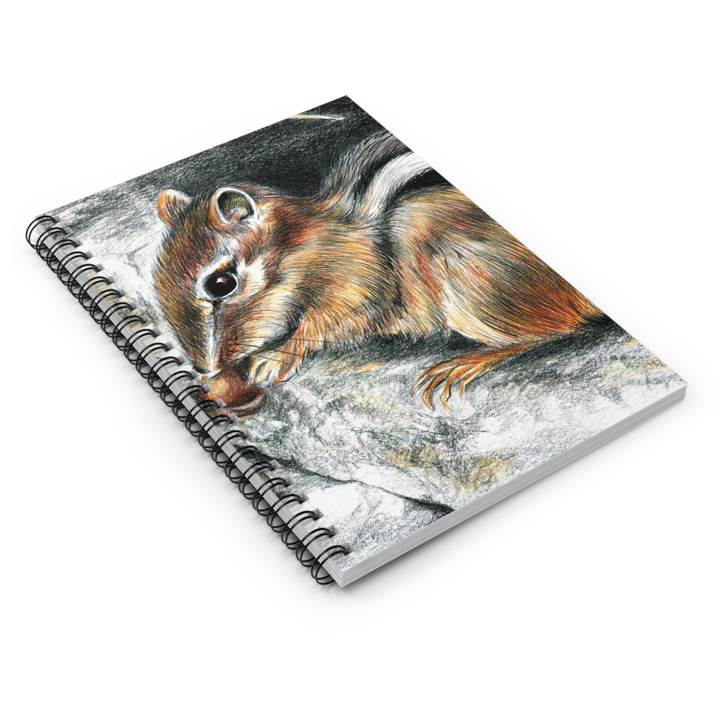 Wildlife-Inspired Spiral Notebook - Ruled Lines, Chipmunk Artwork, Nature Lover Gift, Eco-Friendly Journal, Perfect for Students, [...]