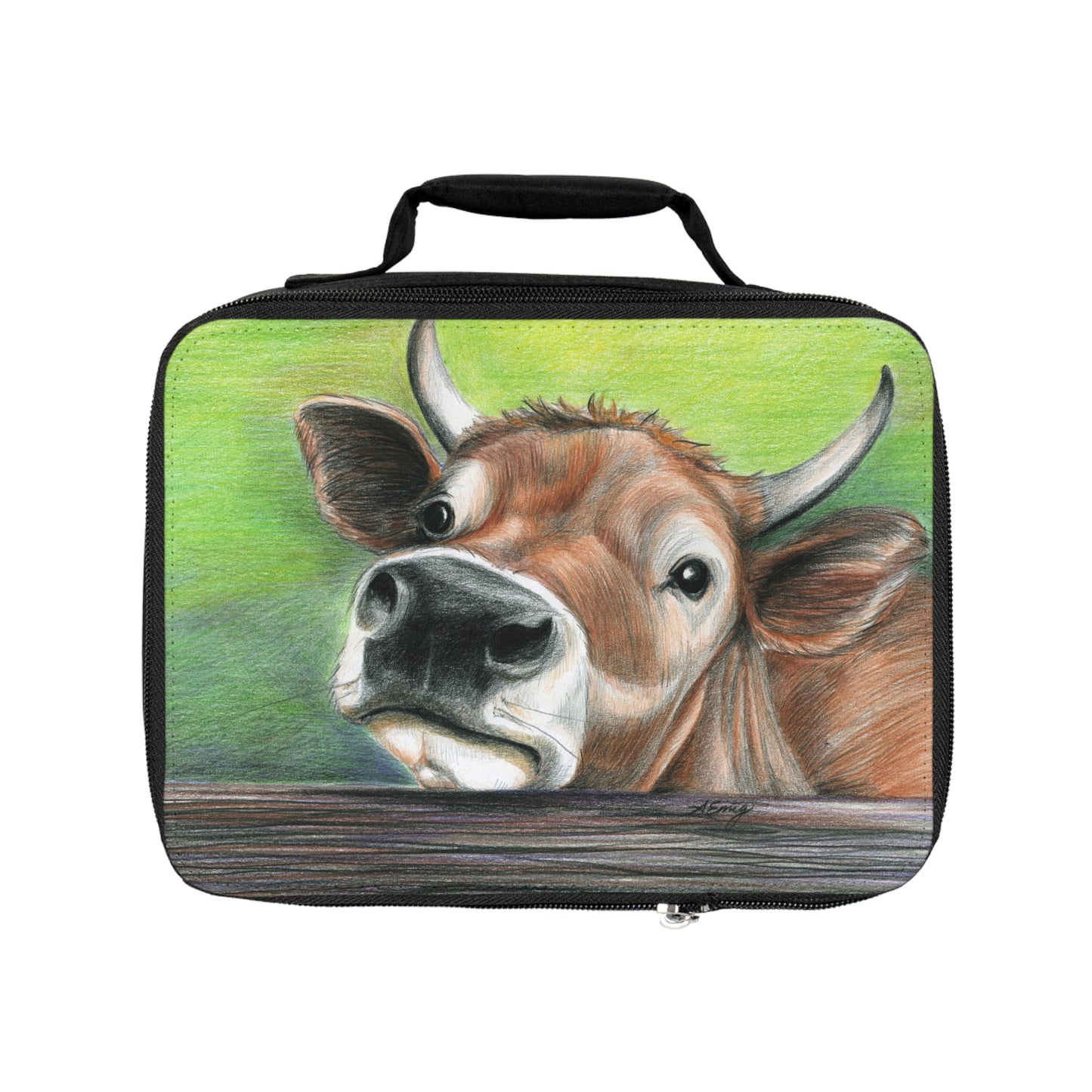 Cow Face Lunch Bag — Cute Rustic Farm Animal Kids Lunchbox