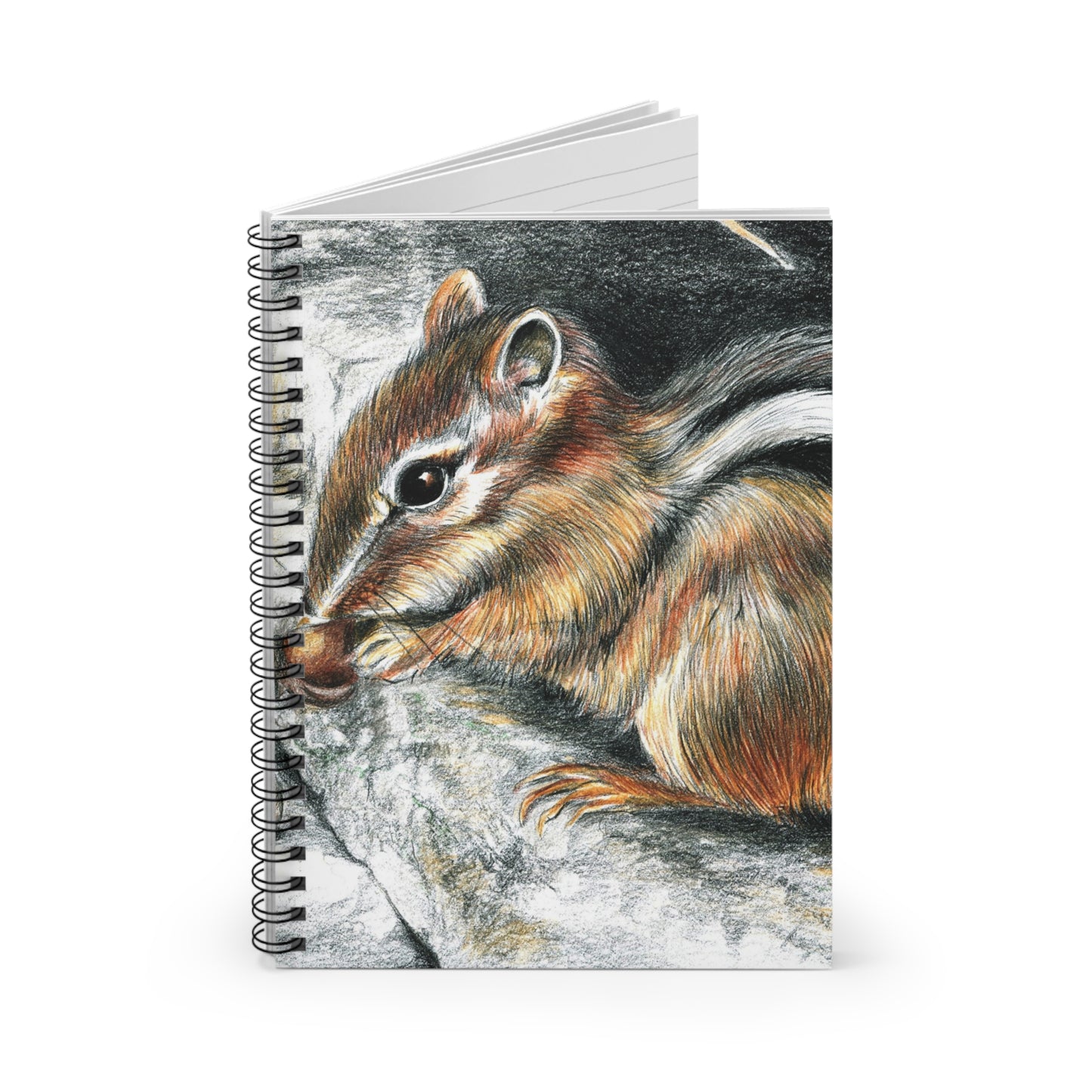 Wildlife-Inspired Spiral Notebook - Ruled Lines, Chipmunk Artwork, Nature Lover Gift, Eco-Friendly Journal, Perfect for Students, [...]