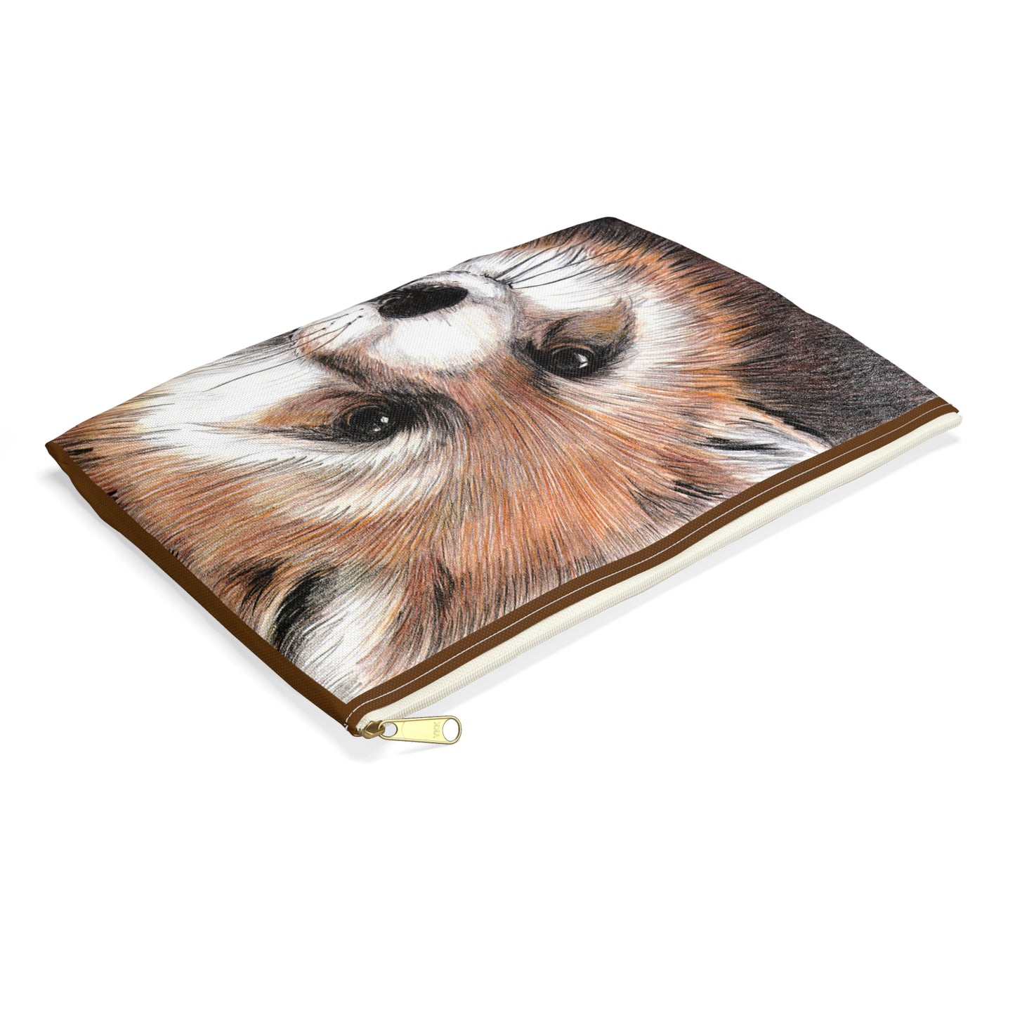 Fox Face Accessory Pouch — Cute Animal Makeup, Travel, Art Supply Zipper Bag