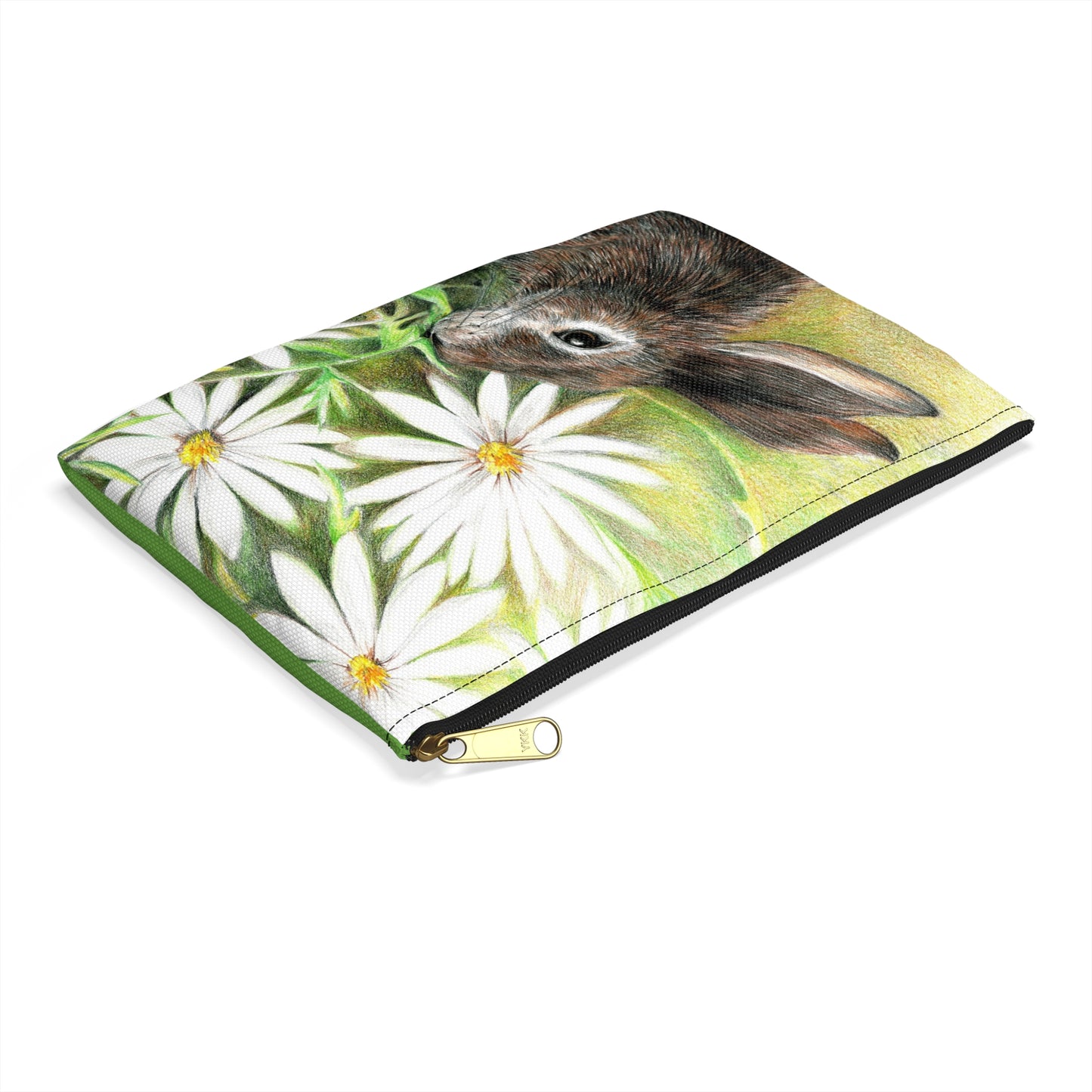 Floral Bunny Accessory Pouch — Rabbit & Daisies Makeup Bag