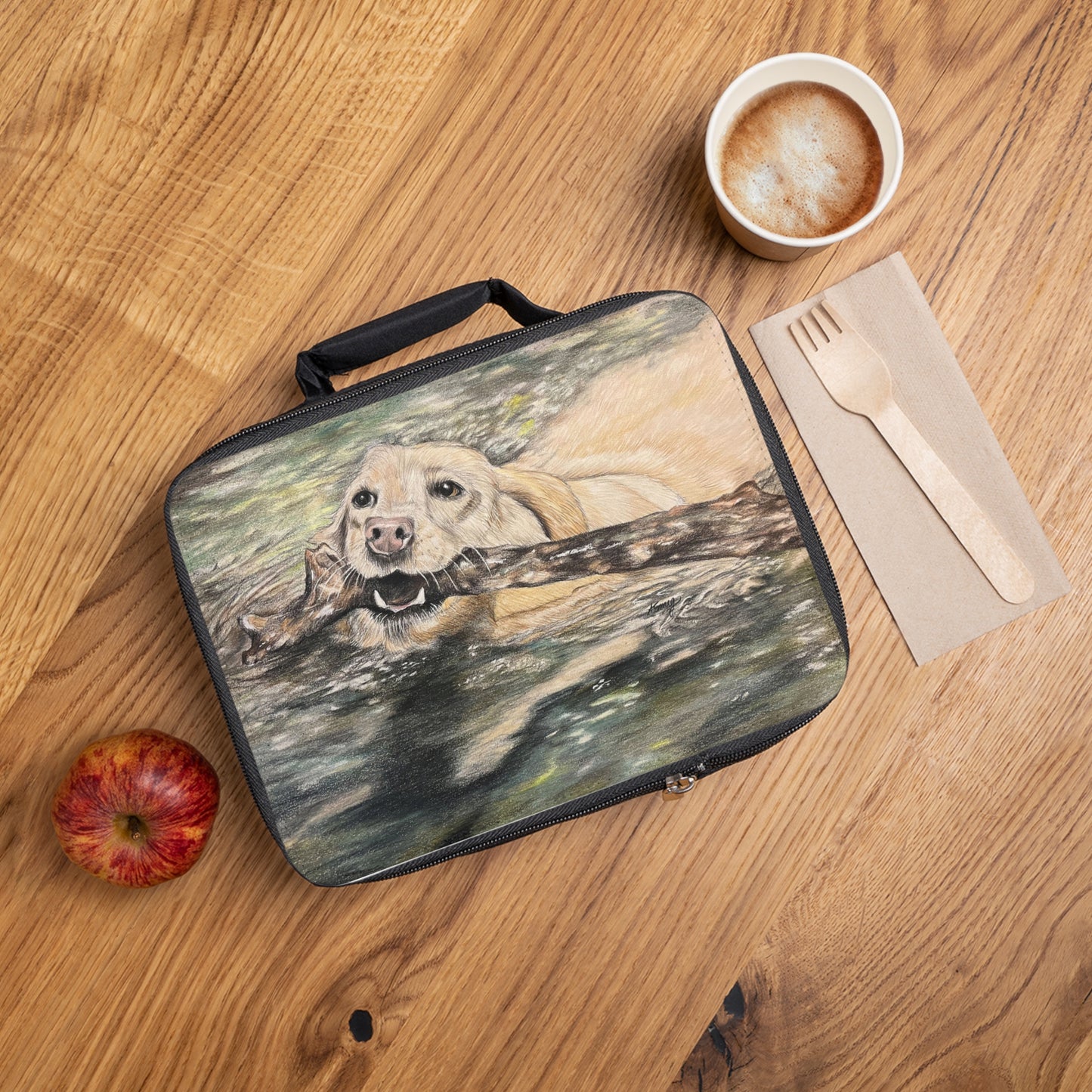 Lunch Bag — Golden Retriever Fetch Art Insulated Lunch Tote