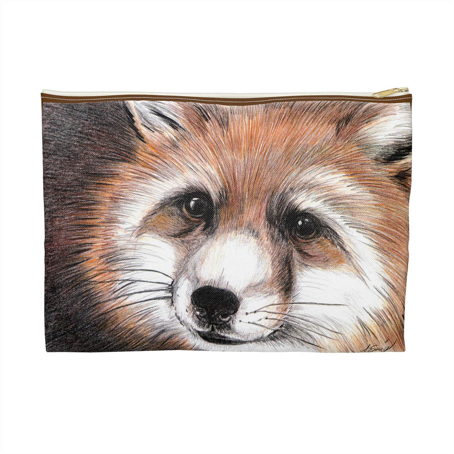 Fox Face Accessory Pouch — Cute Animal Makeup, Travel, Art Supply Zipper Bag