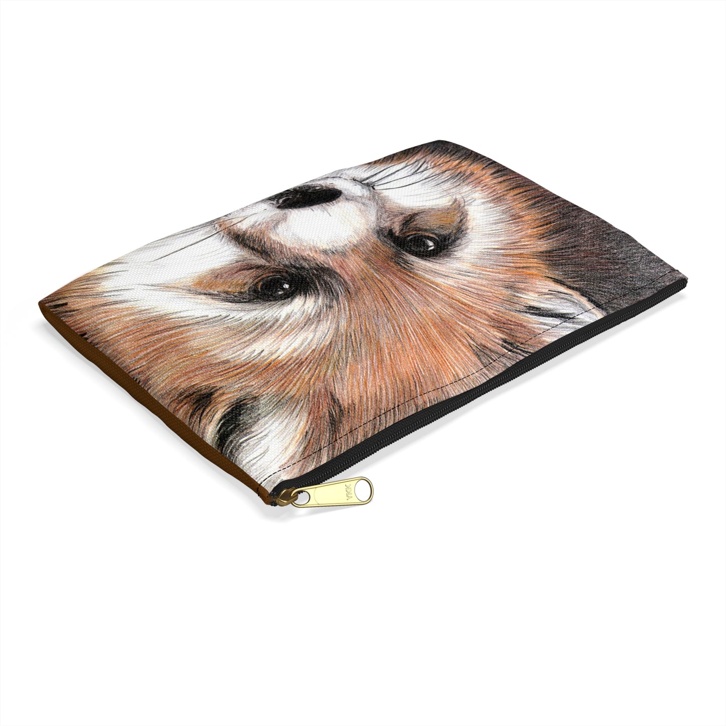 Fox Face Accessory Pouch — Cute Animal Makeup, Travel, Art Supply Zipper Bag